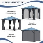 GARTOO 10’x10’ Waterproof Outdoor Canopy Gazebo