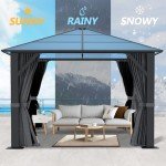 GARTOO 10’x10’ Waterproof Outdoor Canopy Gazebo