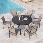7-Piece Outdoor Dining Set with Round Table