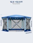 DEERFAMY 12.5x12.5ft Pop Up Gazebo Tent