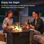 28'' East Oak Gas Fire Table - 50,000 BTU