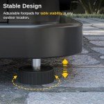 28'' East Oak Gas Fire Table - 50,000 BTU