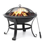 55.9 cm Steel Outdoor Fire Pit with Spark Screen