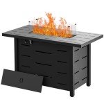 Walsunny 43" Propane Fire Pit Table with Lid