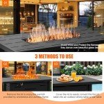 Walsunny 43" Propane Fire Pit Table with Lid