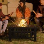 32-Inch Flamaker Outdoor Square Fire Pit with Cover