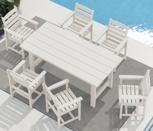 7-Piece Outdoor Dining Set with Umbrella Hole