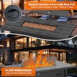 Walsunny 43" Propane Fire Pit Table with Lid