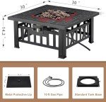 30 Inch Propane Gas Fire Table with Lid