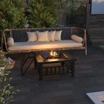 32-Inch Flamaker Outdoor Square Fire Pit with Cover