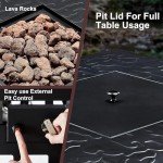 30 Inch Propane Gas Fire Table with Lid