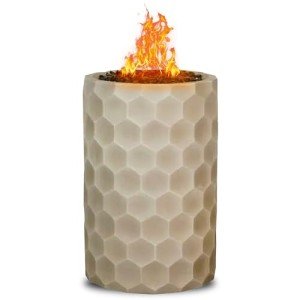 Brown Round Propane Fire Pit for Patios