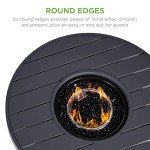 32" Round Outdoor Gas Fire Pit Table - Gray
