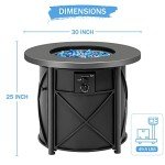 Bali Outdoors 30" Round Propane Fire Pit Table