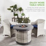 32" Round Outdoor Gas Fire Pit Table - Gray