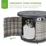 32" Round Outdoor Gas Fire Pit Table - Gray