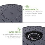 32" Round Outdoor Gas Fire Pit Table - Gray