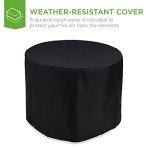 32" Round Outdoor Gas Fire Pit Table - Gray