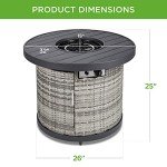 32" Round Outdoor Gas Fire Pit Table - Gray