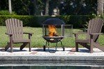 Rolling Patio Fire Pit with Wheels and Handle