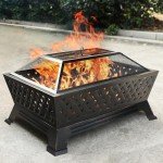 PHI VILLA Rectangular Outdoor Wood Burning Fire Pit