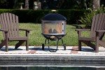 Rolling Patio Fire Pit with Wheels and Handle