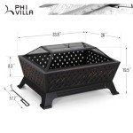 PHI VILLA Rectangular Outdoor Wood Burning Fire Pit