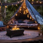 PHI VILLA Rectangular Outdoor Wood Burning Fire Pit