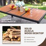 Flamaker 9-Piece Outdoor Acacia Dining Set