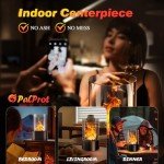 10" Round Tabletop Fire Pit with Glass Rocks