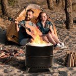 Portable 19-Inch Smokeless Fire Pit for Outdoors