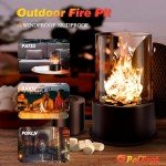 10" Round Tabletop Fire Pit with Glass Rocks
