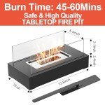 Elegant Black Tabletop Fire Pit for Indoors & Outdoors