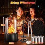 10" Round Tabletop Fire Pit with Glass Rocks