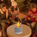 White Tabletop Fire Pit Bowl for Indoor/Outdoor Use