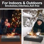 Elegant Black Tabletop Fire Pit for Indoors & Outdoors