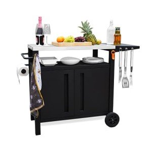 XL Outdoor Grill Cart with Storage & Prep Space
