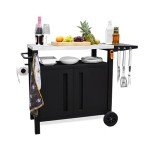 XL Outdoor Grill Cart with Storage & Prep Space