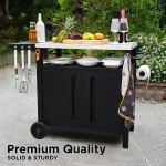 XL Outdoor Grill Cart with Storage & Prep Space
