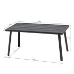 C-Hopetree Rectangle Metal Outdoor Coffee Side Table