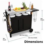 XL Outdoor Grill Cart with Storage & Prep Space