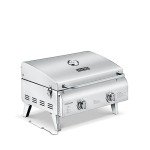 Lifemaster Portable Stainless Steel 2-Burner Grill