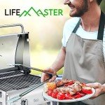 Lifemaster Portable Stainless Steel 2-Burner Grill