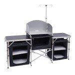 Folding Camping Kitchen Table with Organizers and Bag