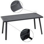 C-Hopetree Rectangle Metal Outdoor Coffee Side Table