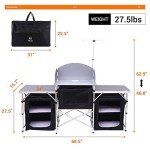 Folding Camping Kitchen Table with Organizers and Bag