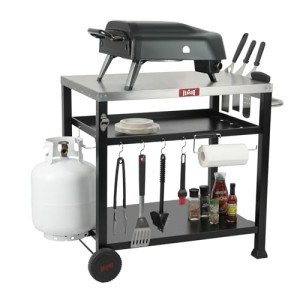 Feasto 3-Shelf Outdoor Grill and Pizza Oven Cart