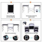 Folding Camping Kitchen Table with Organizers and Bag