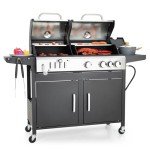 Dual Fuel BBQ Grill Combo with Side Burner