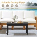 LUE BONA All-Weather Rectangle Patio Coffee Table